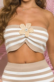 Striped Flower Top & Mini Skirt Set (Pre-Order)