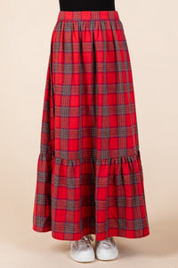 "Holiday Special" Jodifl Plaid Maxi Skirt