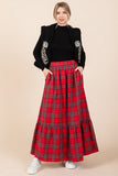 "Holiday Special" Jodifl Plaid Maxi Skirt