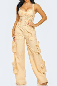 Bloom Chic Corset and Cargo Pants set