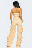 Bloom Chic Corset and Cargo Pants set