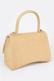 Faux Straw Top Handle Crossbody Swing Bag-3 Colors