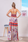 Red Multi Paisley Print Halter Maxi Dress (Pre-Order)