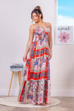 Red Multi Paisley Print Halter Maxi Dress (Pre-Order)