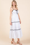 Plus Size Piping Detailed Midi Sundress