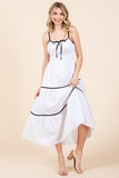 Plus Size Piping Detailed Midi Sundress