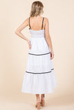 Plus Size Piping Detailed Midi Sundress