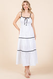 Plus Size Piping Detailed Midi Sundress