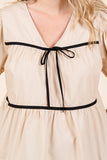 Piping Detail Babydoll Top-2 Colors