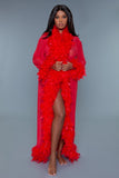 Glamour Boa Feather Trim Robe- 12 Colors