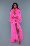 Glamour Boa Feather Trim Robe- 11 Colors