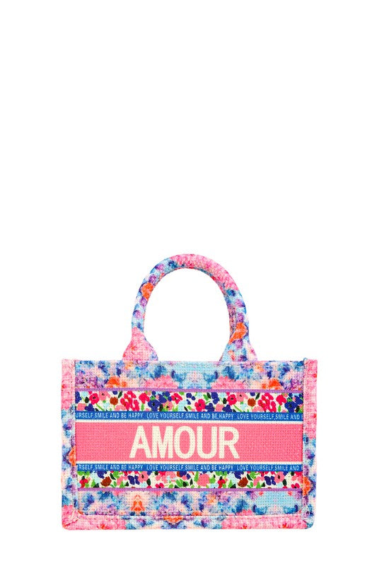 AMOUR Flower Oblique Book Small Tote Bag-5 Colors