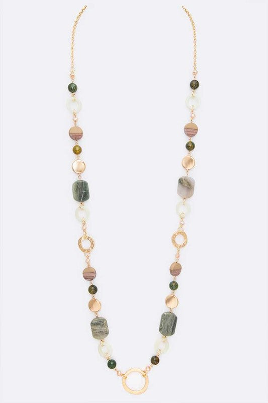 Mix Beads Station Long Neklace