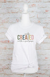 Plus Size Colorful "Created with Purpose" Graphic Tee-4 Colors