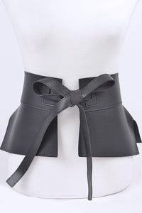 Iconic Faux Leather Skirt Tie Belt