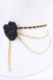 Plus Size Satin Flower Iconic Chain Belt-2 Colors