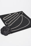 Plus Size Satin Flower Iconic Chain Belt-2 Colors