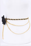 Plus Size Satin Flower Iconic Chain Belt-2 Colors