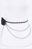 Plus Size Satin Flower Iconic Chain Belt-2 Colors