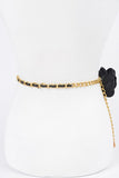 Satin Flower Iconic Layered Chain Belt- 3 Colors