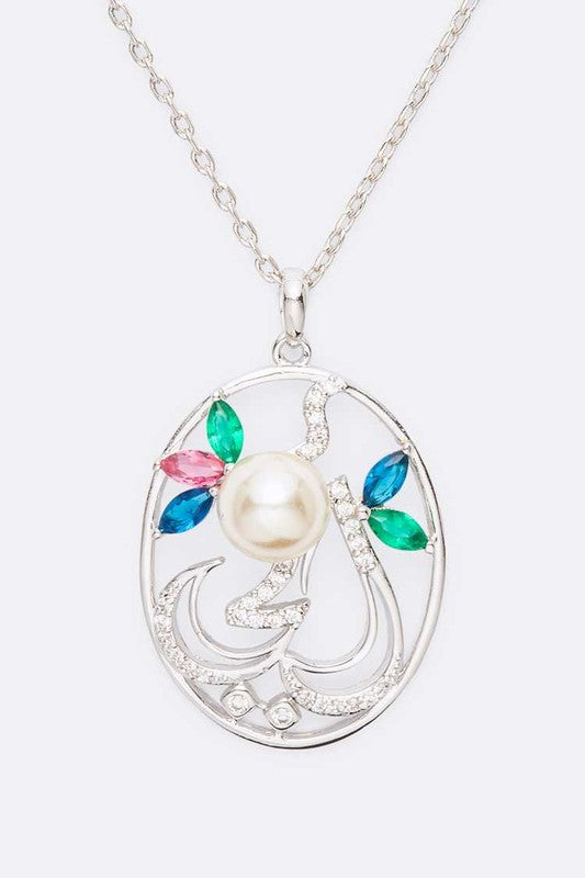 Cubic Zirconia Iconic Pednant Necklace Set