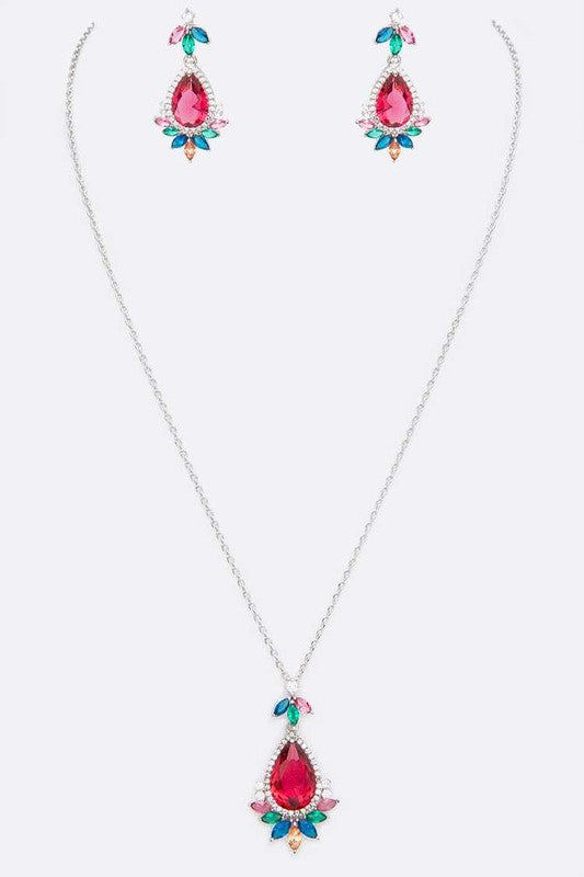 Cubic Zirconia Iconic Pendant Necklace Set