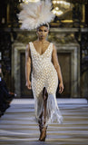 Paris Fashion Week Creamy White Tassel Frenzy Maxi Dress
