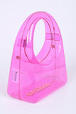 Acrylic Transparent Top Handle Molded Clutch Bag- 2 Colors