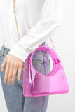 Acrylic Transparent Top Handle Molded Clutch Bag- 2 Colors