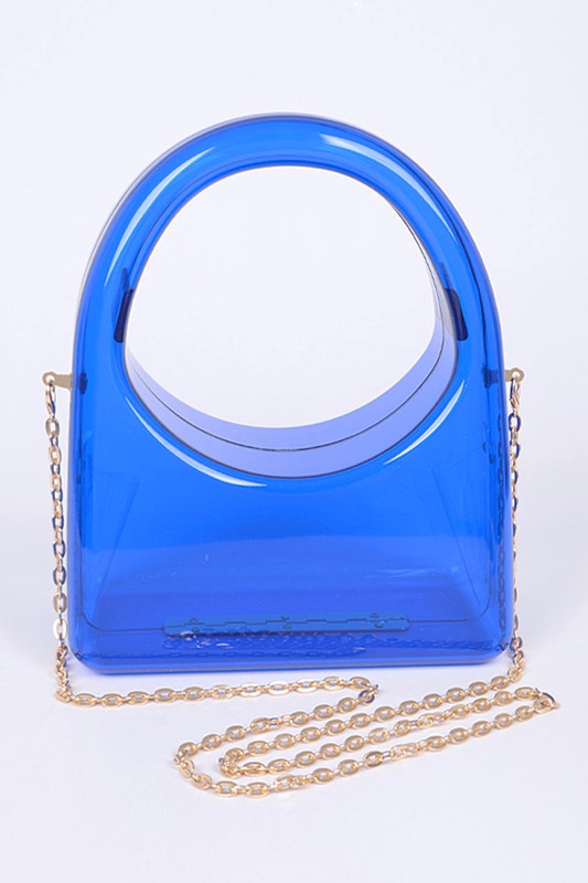 Acrylic Transparent Top Handle Molded Clutch Bag- 2 Colors