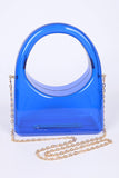 Acrylic Transparent Top Handle Molded Clutch Bag- 2 Colors