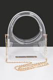 Acrylic Transparent Top Handle Molded Clutch Bag- 2 Colors