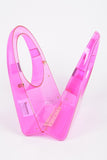 Acrylic Transparent Top Handle Molded Clutch Bag- 2 Colors