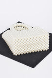 Faux Pearl Braided Iconic Basket Top Handle Clutch