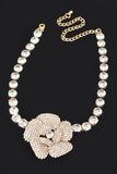 Crystal Flower Statement Choker Necklace-2 Colors
