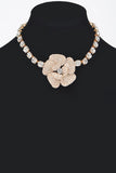 Crystal Flower Statement Choker Necklace-2 Colors