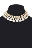 Crystal Layered Statement Layered Choker Necklace