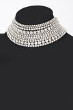 Mix Layered Statement Rhinestone Choker Necklace