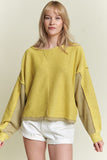 PLUS SIZE LONG DOLMAN SLEEVE ROUND NECK CASUAL KNIT SWEATER TOP-2 COLORS