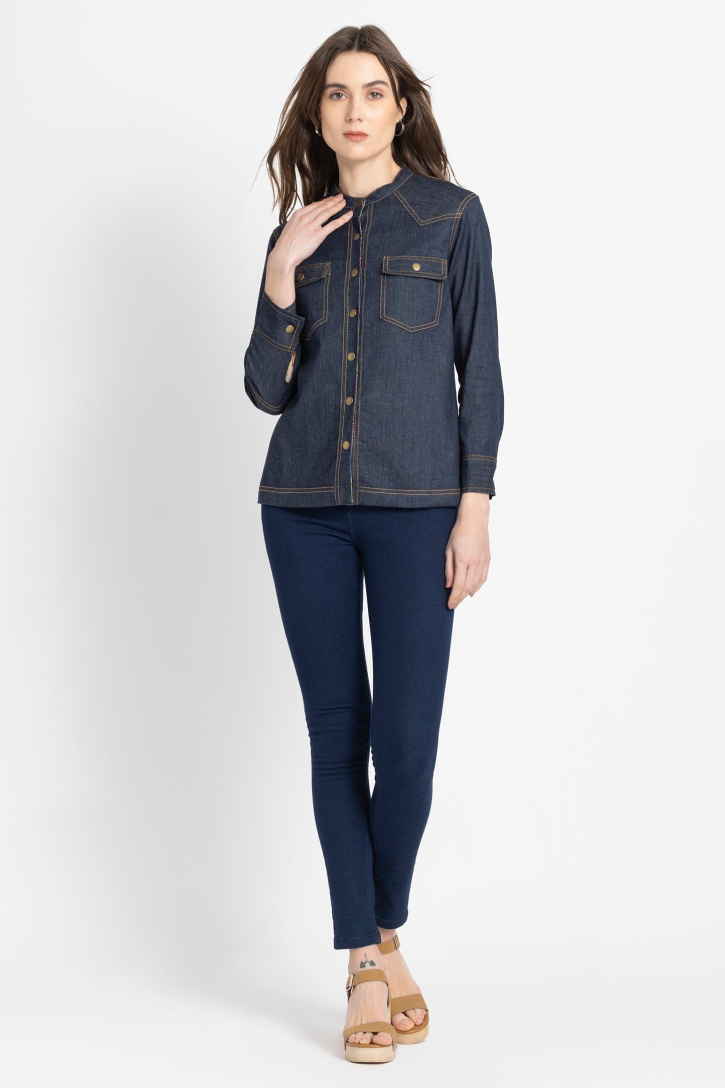 Benares USA One of a Kind Premium Brand Reversible Denim Jacket