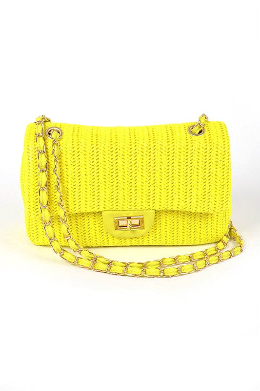 Faux Straw Fashion Shoulder Bag-2 Colors