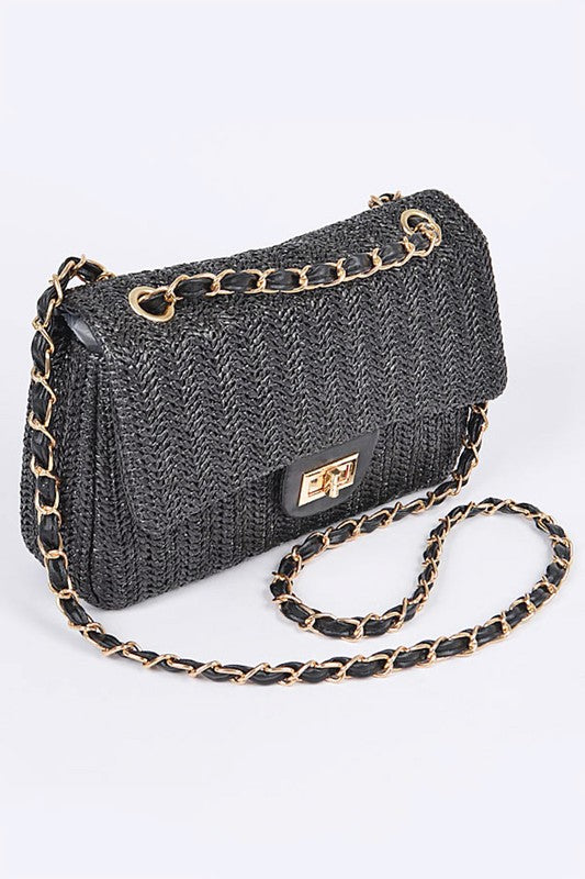 Faux Straw Fashion Shoulder Bag-2 Colors
