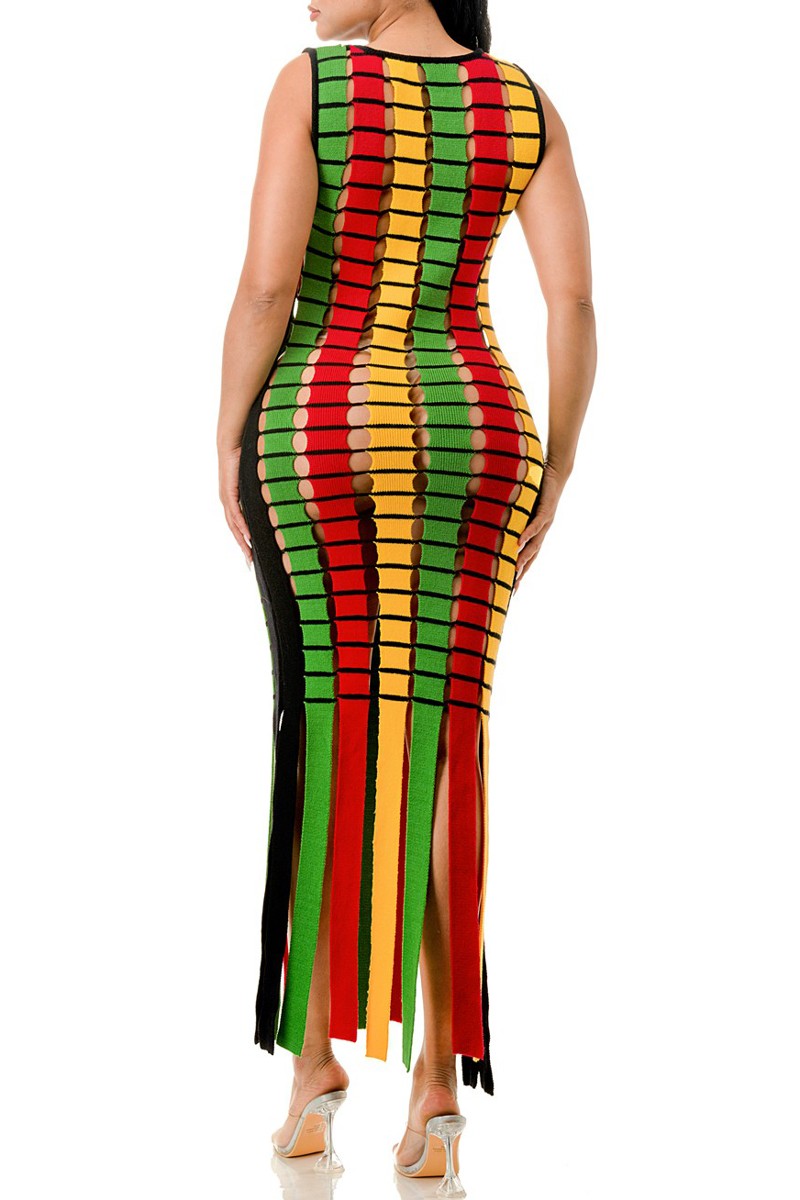 Rasta Reggae Jamaican Coverup Tassel Dress