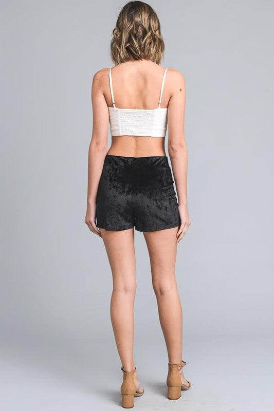 Black Velvet Shorts