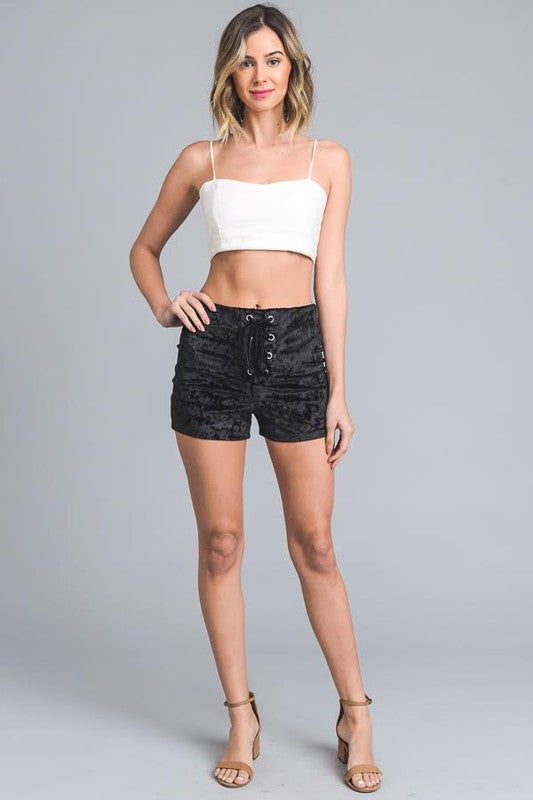 Black Velvet Shorts