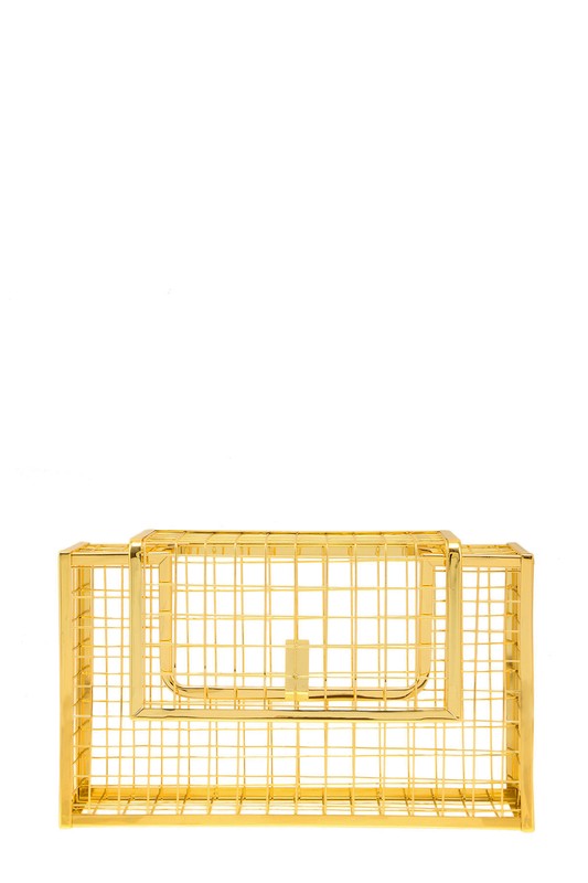 Metal Cage Crossbody Clutch Bag-3 Colors