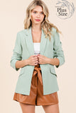 Plus Size Classy Open-Front Casual Blazer-3 Colors