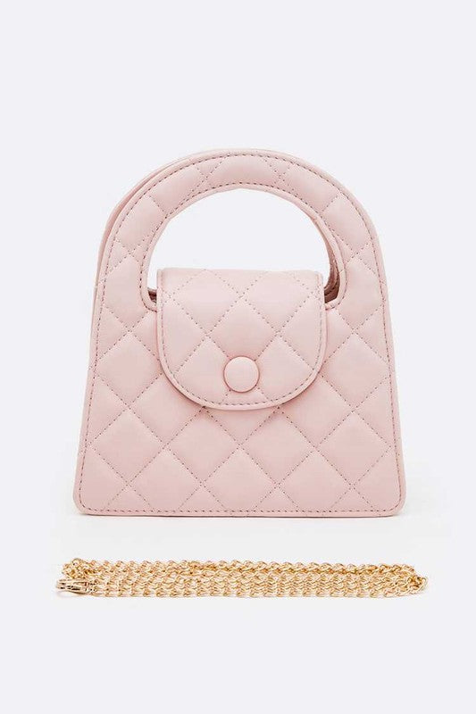 Top Handle Convertible Quilted Clutch Swing Bag-5 Colors
