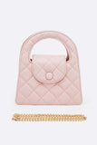 Top Handle Convertible Quilted Clutch Swing Bag-5 Colors