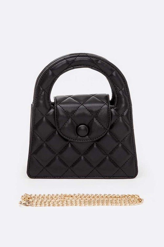 Top Handle Convertible Quilted Clutch Swing Bag-5 Colors